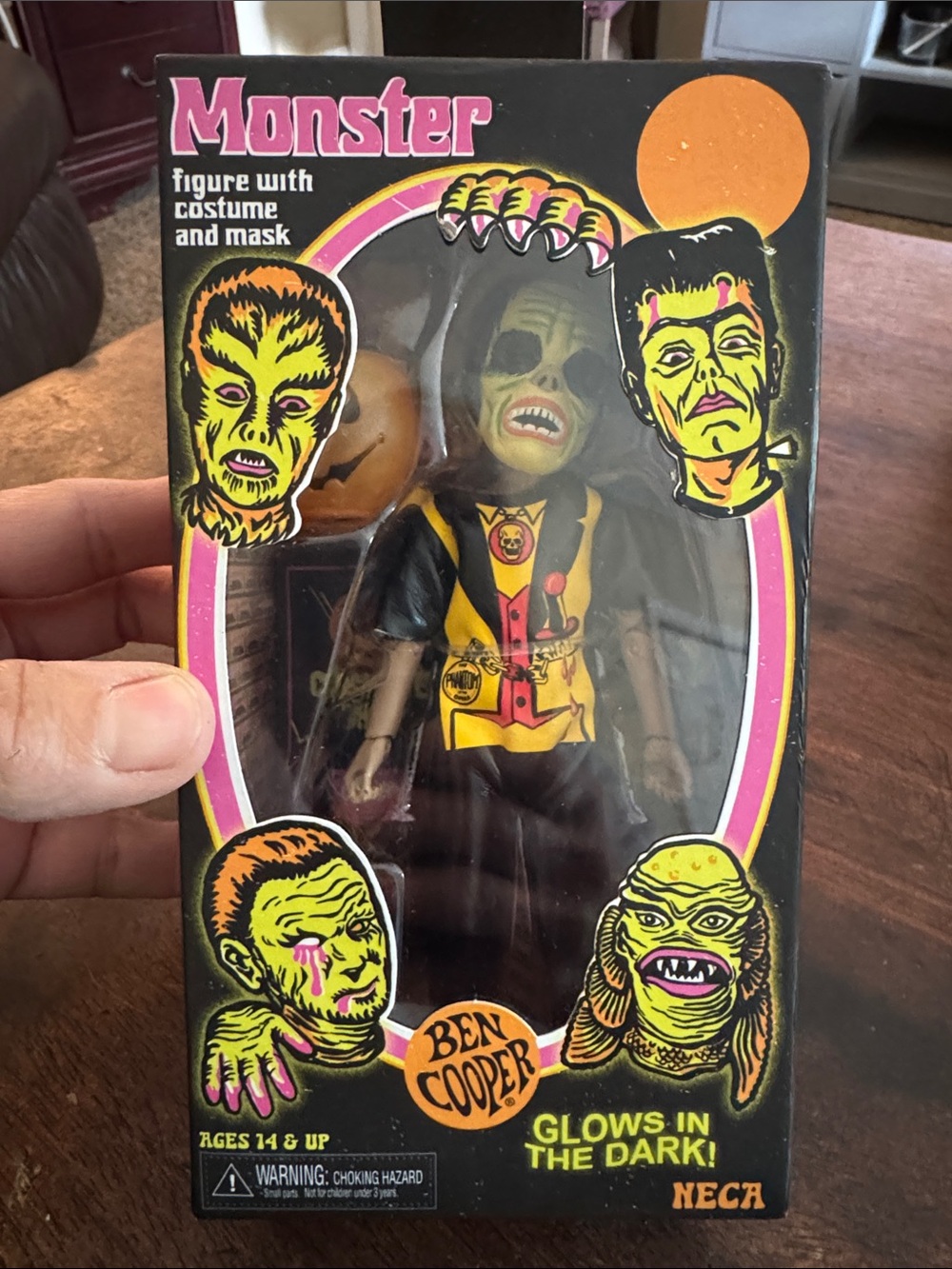 NIB Ben Cooper Monster Action Figure — Yellow & Black Glow-In-The-Dark